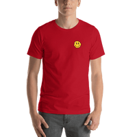 Thumbnail for Personalized Wonky Smiley Face T-Shirt - Red - Shirt View