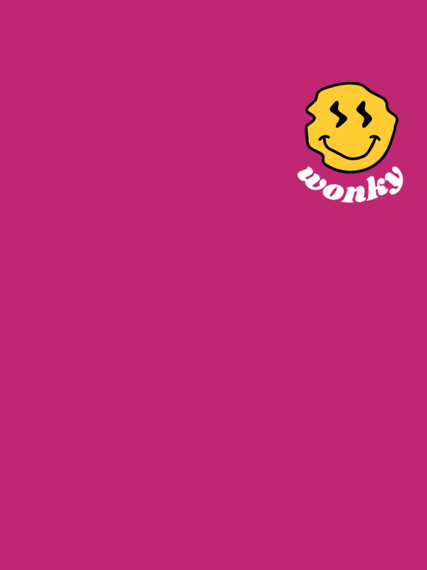 Personalized Wonky Smiley Face T-Shirt - Pink - Decorate View