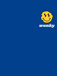 Thumbnail for Personalized Wonky Smiley Face T-Shirt - Blue - Decorate View