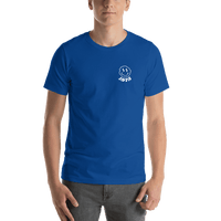 Thumbnail for Personalized Wonky Smiley Face T-Shirt - Blue - Shirt View