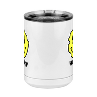 Thumbnail for Personalized Wonky Smiley Face Coffee Mug Tumbler with Handle (15 oz) - Front View