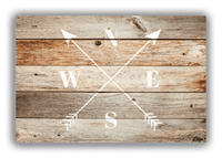 Thumbnail for Personalized Wood Grain Canvas Wrap & Photo Print - White Arrows - Natural Wood - Front View