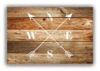 Thumbnail for Personalized Wood Grain Canvas Wrap & Photo Print - White Arrows - Antique Oak Wood - Front View