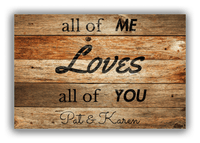 Thumbnail for Personalized Wood Grain Canvas Wrap & Photo Print - All Of Me Loves All Of You - Antique Oak Wood - Front View