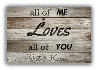 Thumbnail for Personalized Wood Grain Canvas Wrap & Photo Print - All Of Me Loves All Of You - Old Grey Wood - Front View