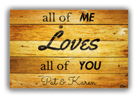 Thumbnail for Personalized Wood Grain Canvas Wrap & Photo Print - All Of Me Loves All Of You - Sun Burst Wood - Front View
