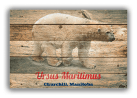 Thumbnail for Personalized Wood Grain Canvas Wrap & Photo Print - Polar Bear - Patina Wood - Front View