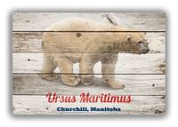 Thumbnail for Personalized Wood Grain Canvas Wrap & Photo Print - Polar Bear - Whitewash - Front View