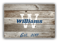 Thumbnail for Personalized Wood Grain Canvas Wrap & Photo Print - Name Over Initial - Old Grey - Front View