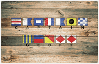 Thumbnail for Personalized Wood Grain Placemat - Nautical Flags - Patina Wood - Flags with Small Letters -  View
