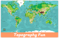 Thumbnail for Personalized World Map Placemat IV - Teal Background -  View