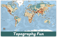 Thumbnail for Personalized World Map Placemat IV - Blue Background -  View