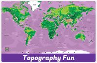 Thumbnail for Personalized World Map Placemat IV - Purple Background -  View