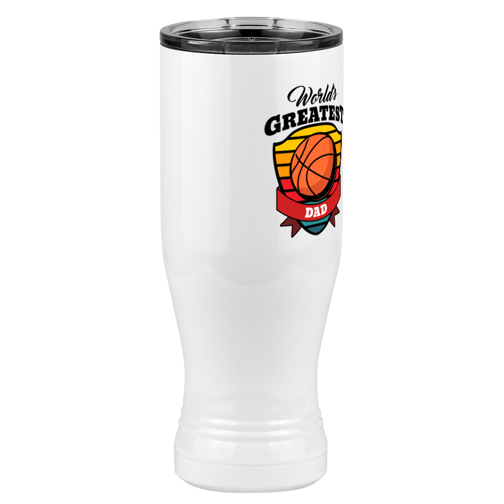 World's Greatest Dad Pilsner Tumbler (20 oz) - Basketball - Front Right View