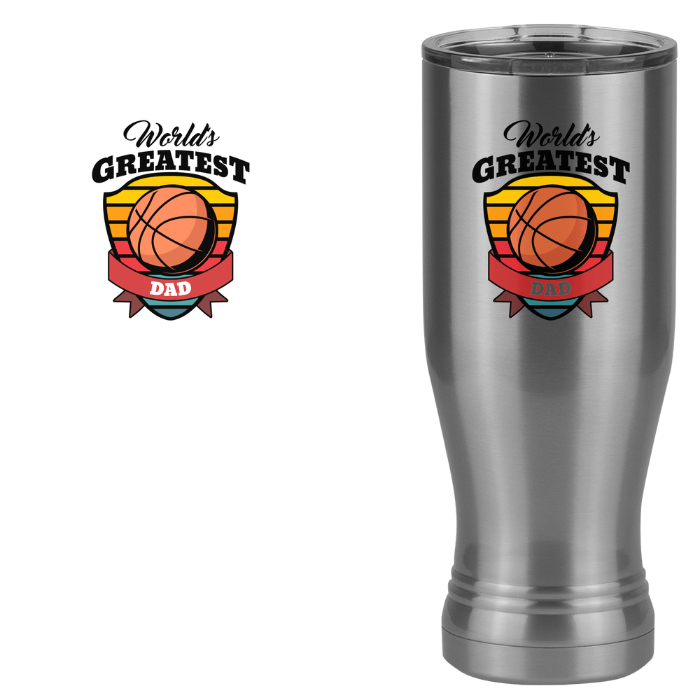 World's Greatest Dad Pilsner Tumbler (20 oz) - Basketball - Design View