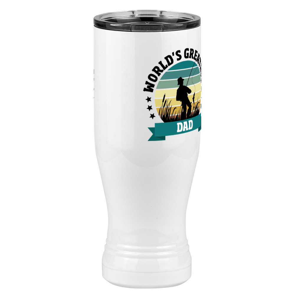 World's Greatest Dad Pilsner Tumbler (20 oz) - Fishing - Front Right View