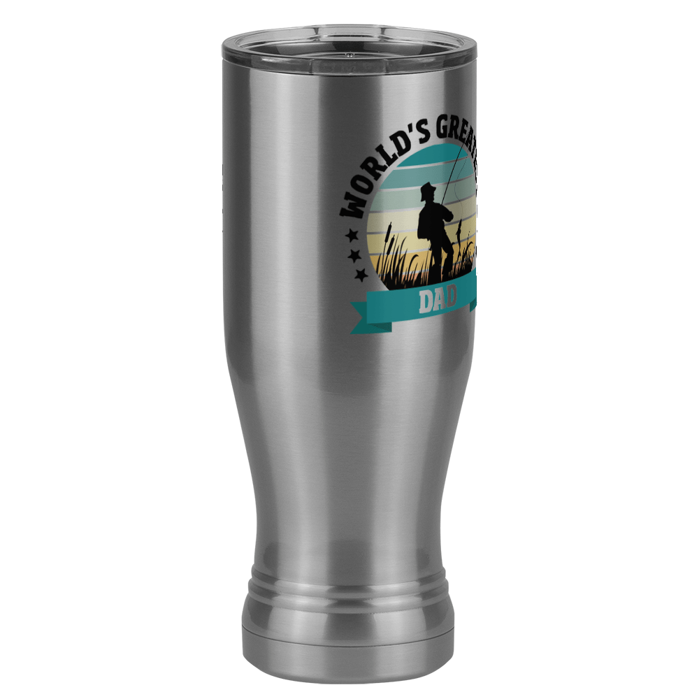 World's Greatest Dad Pilsner Tumbler (20 oz) - Fishing - Front Right View