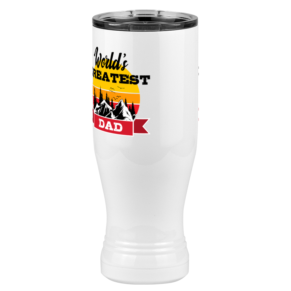 World's Greatest Dad Pilsner Tumbler (20 oz) - Outdoors - Front Left View