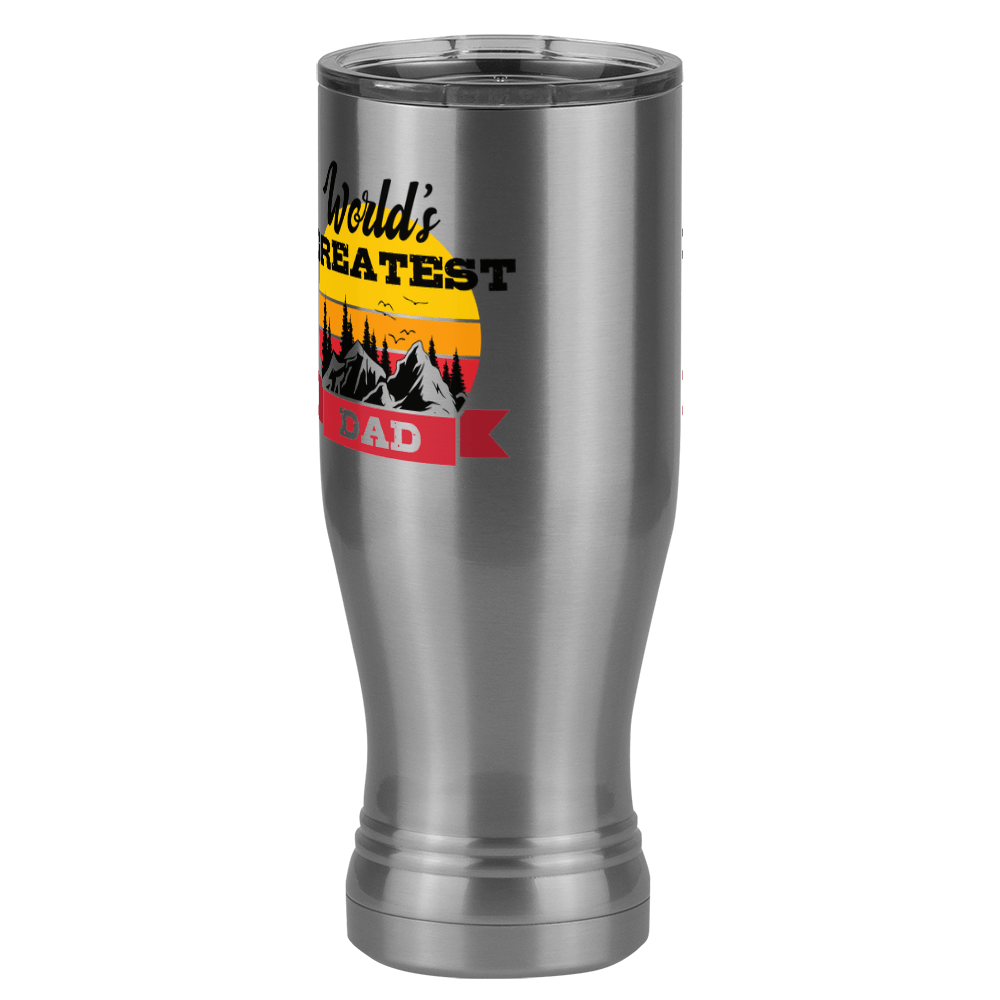 World's Greatest Dad Pilsner Tumbler (20 oz) - Outdoors - Front Left View