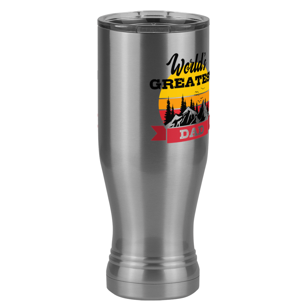 World's Greatest Dad Pilsner Tumbler (20 oz) - Outdoors - Front Right View