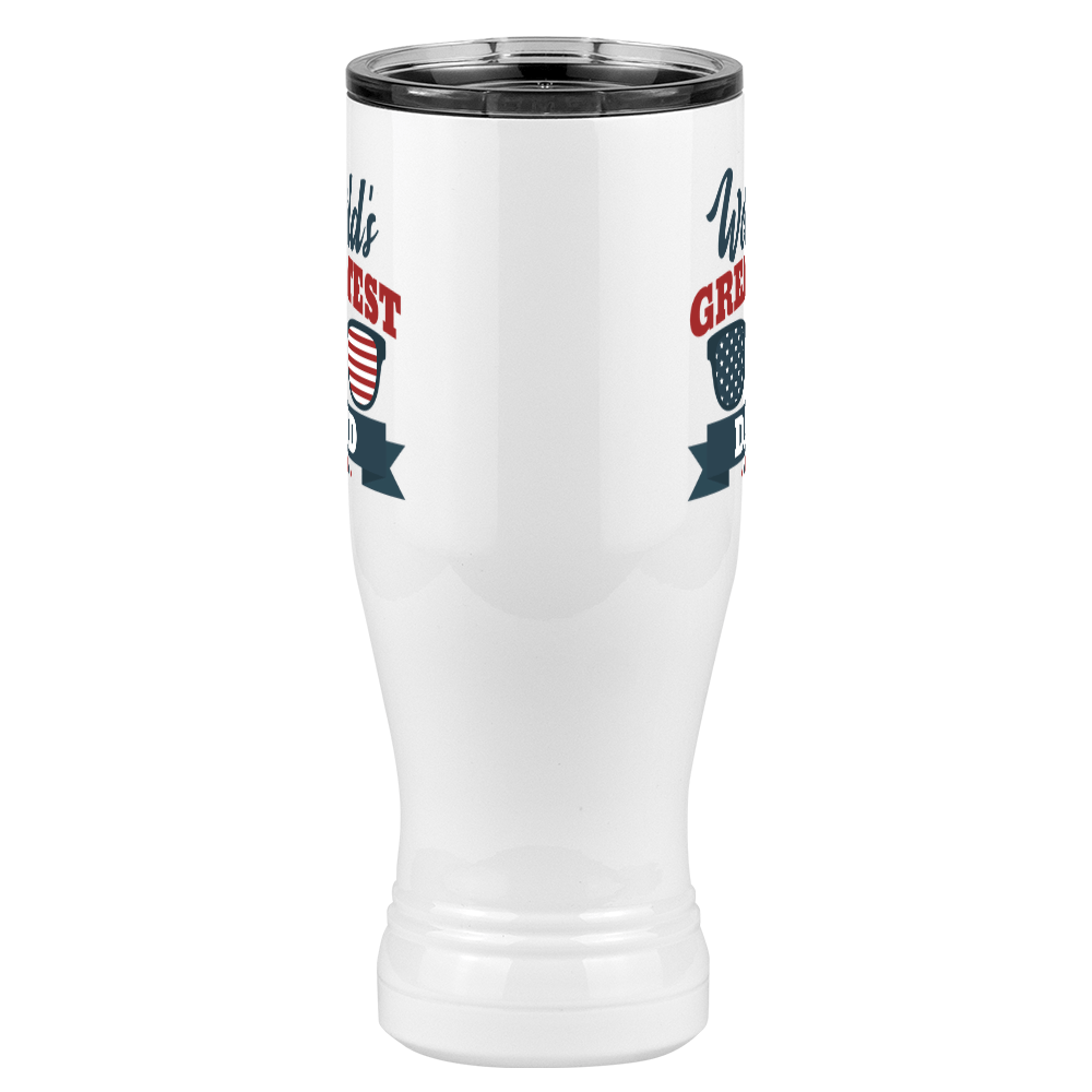 World's Greatest Dad Pilsner Tumbler (20 oz) - USA Sunglasses - Front View