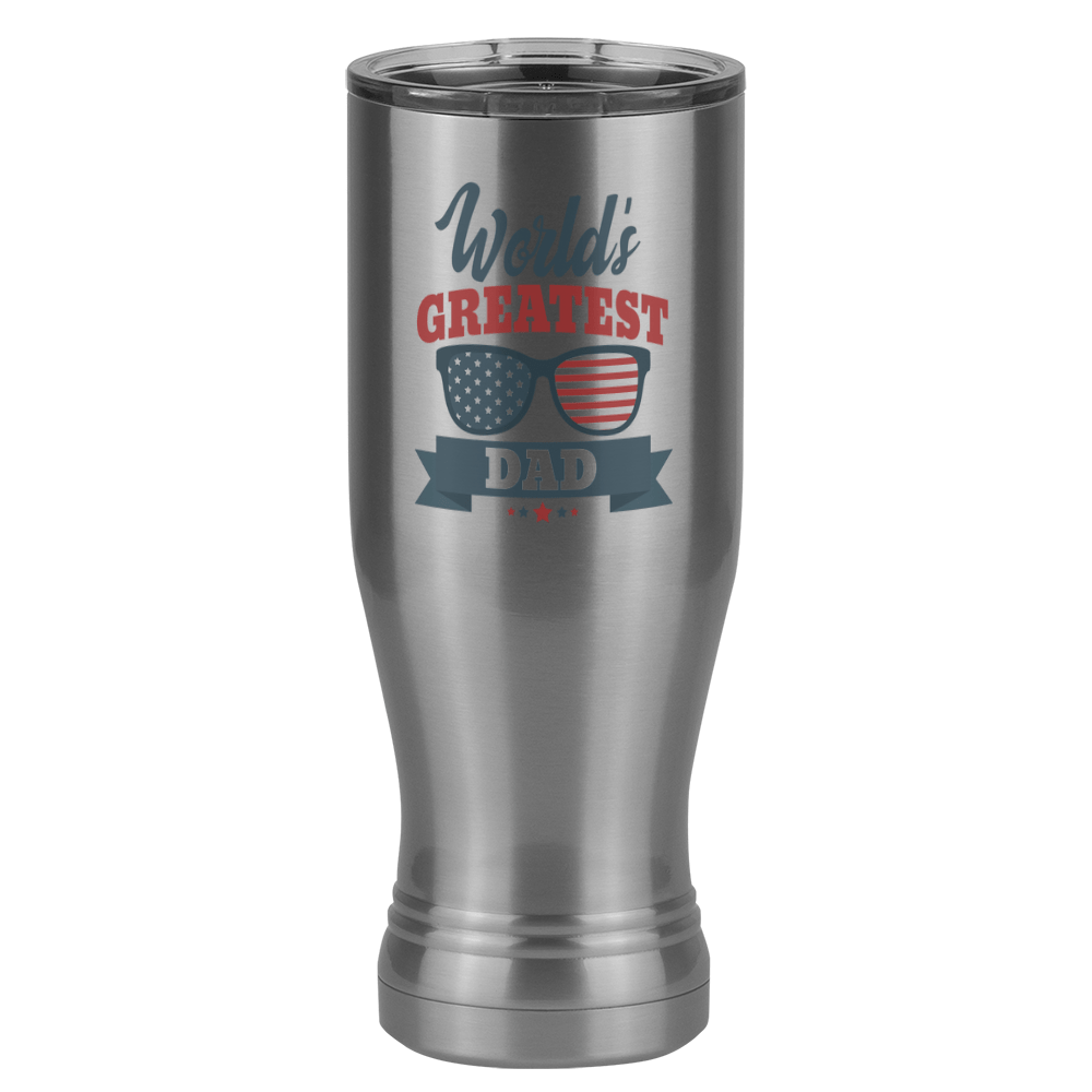 World's Greatest Dad Pilsner Tumbler (20 oz) - USA Sunglasses - Left View
