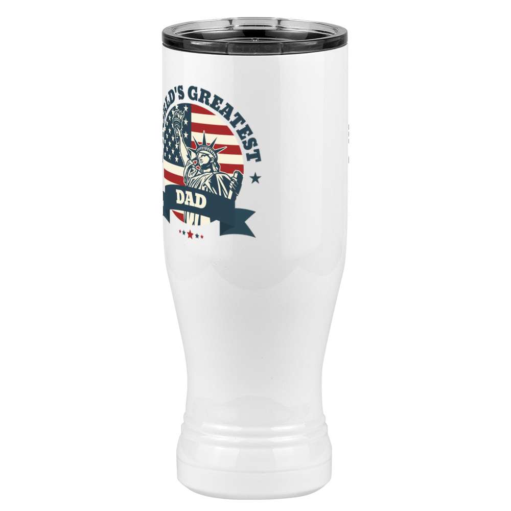 World's Greatest Dad Pilsner Tumbler (20 oz) - USA Statue of Liberty - Front Left View