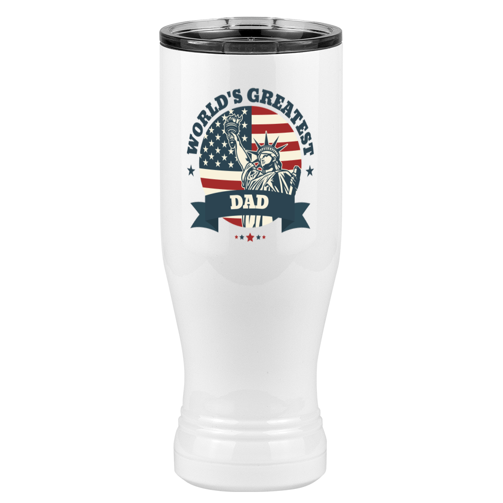 World's Greatest Dad Pilsner Tumbler (20 oz) - USA Statue of Liberty - Left View