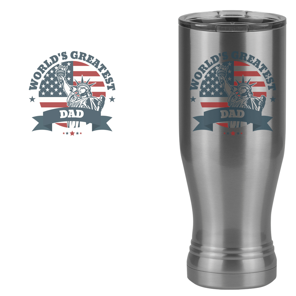 World's Greatest Dad Pilsner Tumbler (20 oz) - USA Statue of Liberty - Design View