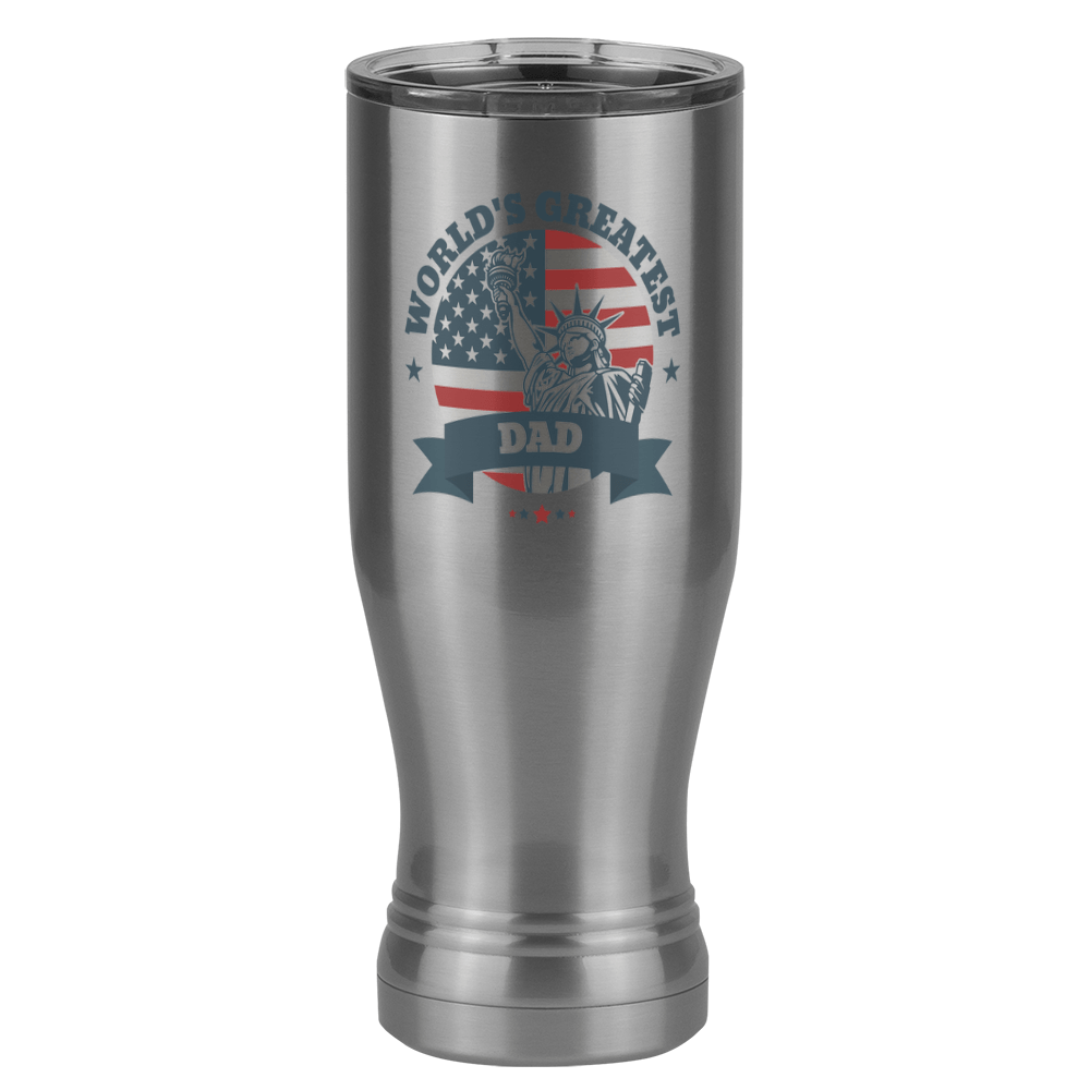 World's Greatest Dad Pilsner Tumbler (20 oz) - USA Statue of Liberty - Left View