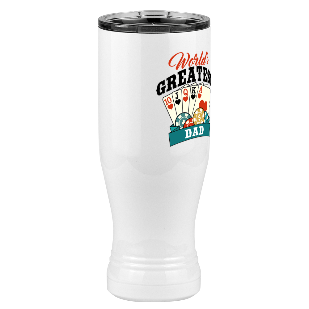 World's Greatest Dad Pilsner Tumbler (20 oz) - Poker - Front Right View