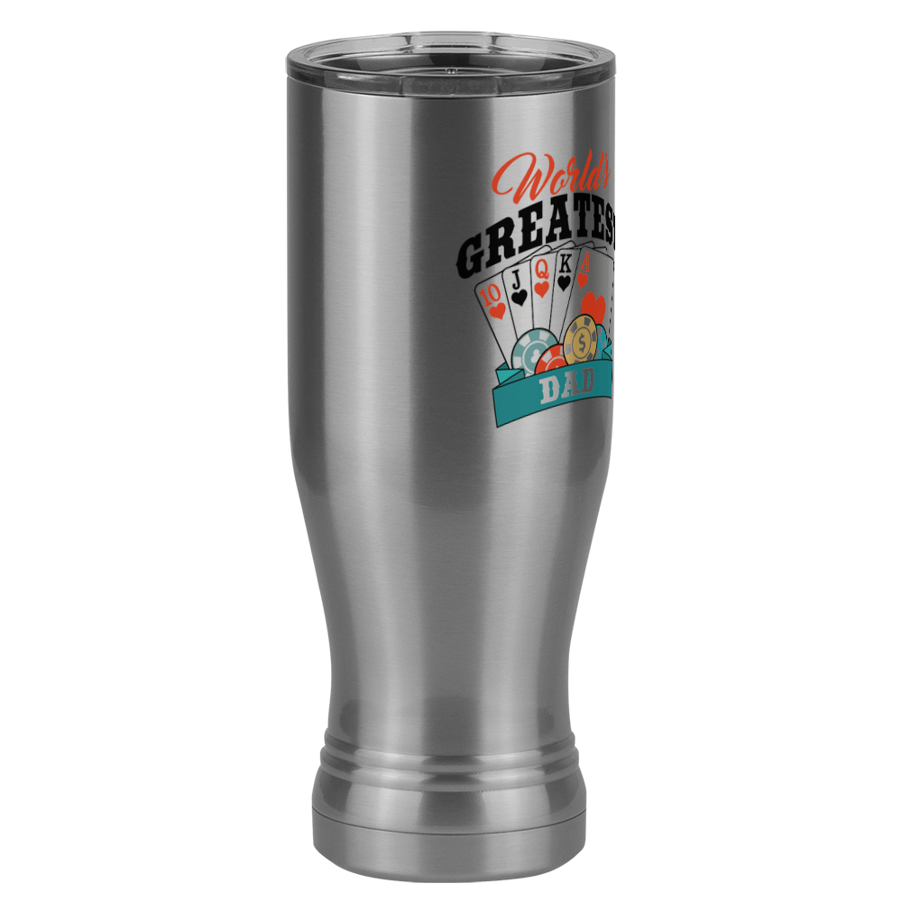 World's Greatest Dad Pilsner Tumbler (20 oz) - Poker - Front Right View