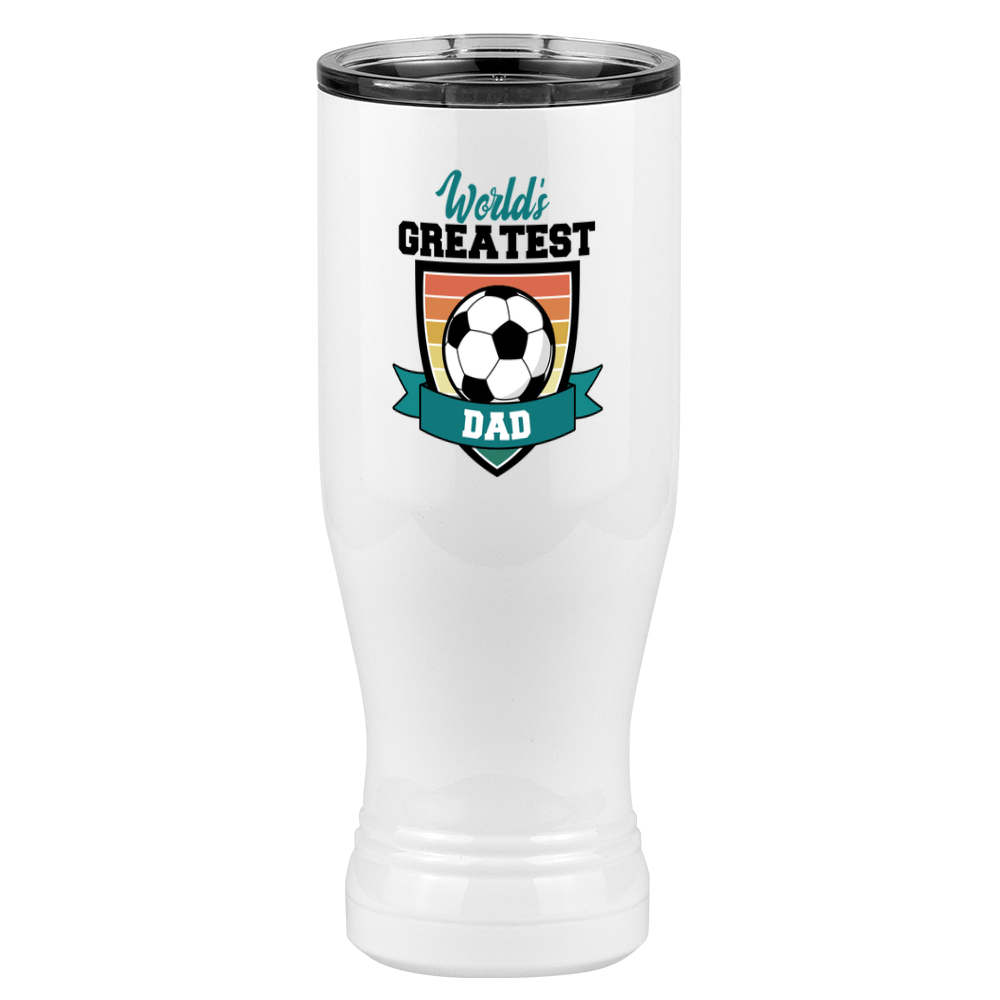 World's Greatest Dad Pilsner Tumbler (20 oz) - Soccer - Left View