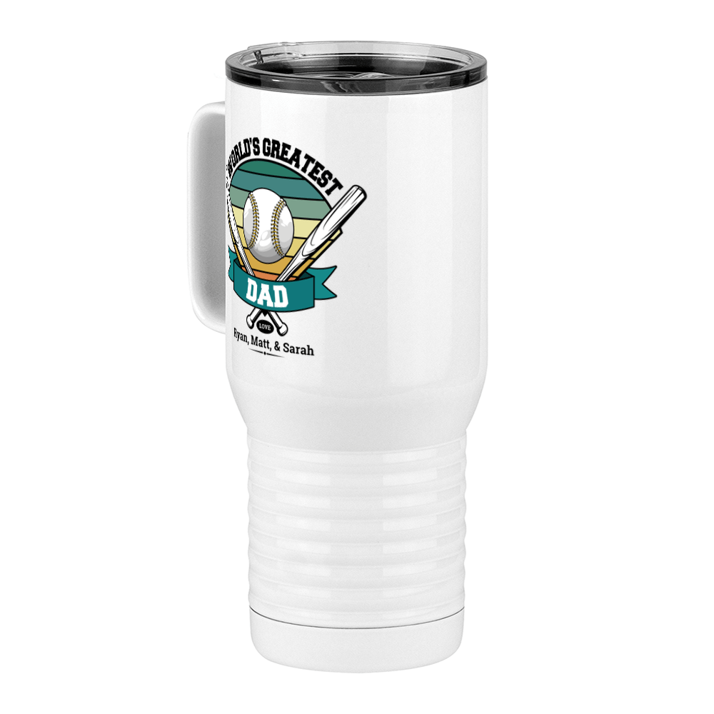 Personalized World's Greatest Travel Coffee Mug Tumbler with Handle (20 oz) - Front Left View