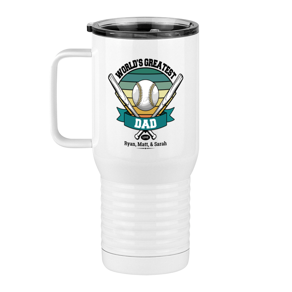 Personalized World's Greatest Travel Coffee Mug Tumbler with Handle (20 oz) - Left View