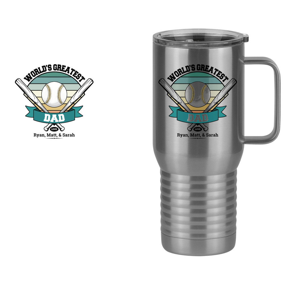 Personalized World's Greatest Travel Coffee Mug Tumbler with Handle (20 oz) - Design View