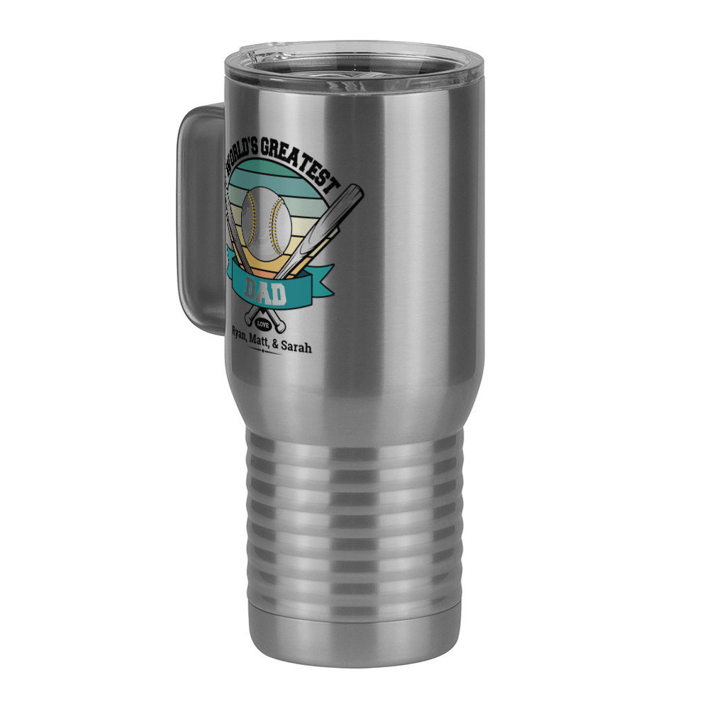 Personalized World's Greatest Travel Coffee Mug Tumbler with Handle (20 oz) - Front Left View