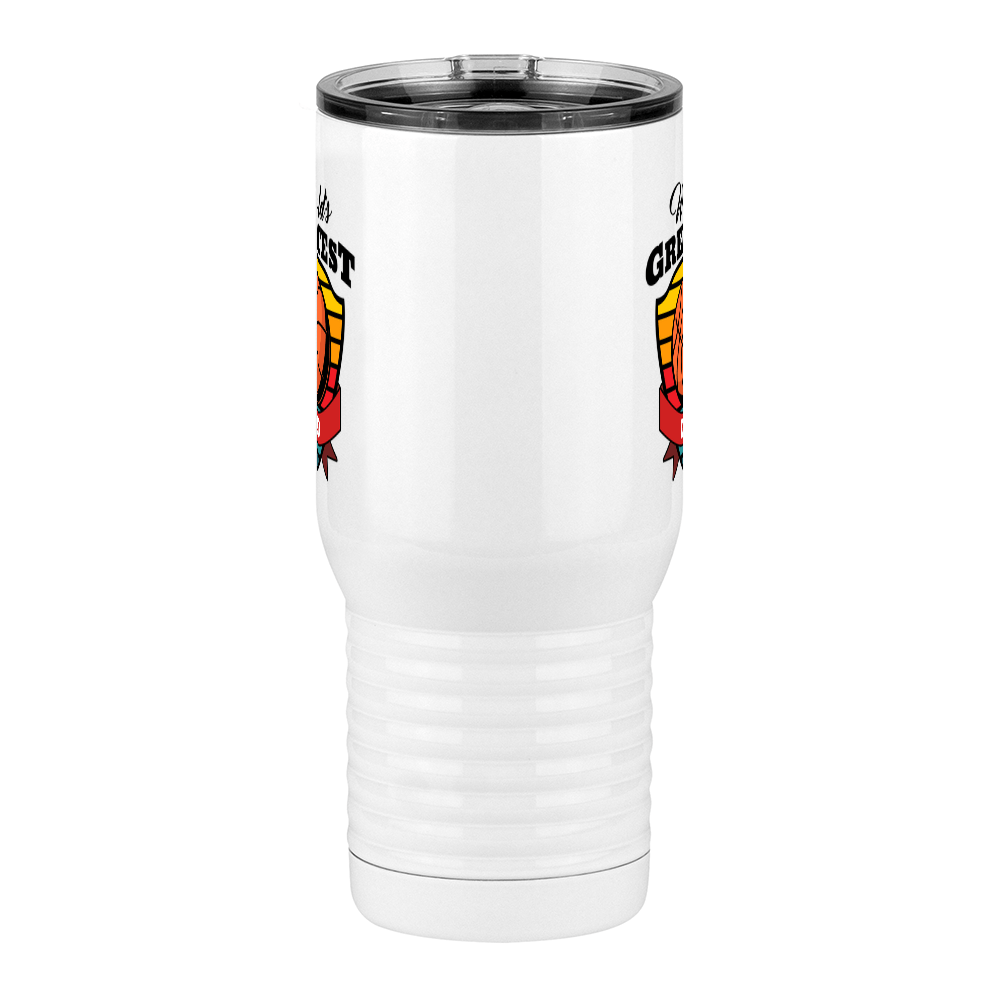 World's Greatest Dad Travel Coffee Mug Tumbler with Handle (20 oz) - Basketball - Front View