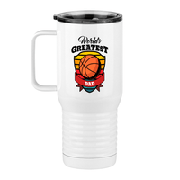 Thumbnail for World's Greatest Dad Travel Coffee Mug Tumbler with Handle (20 oz) - Basketball - Left View