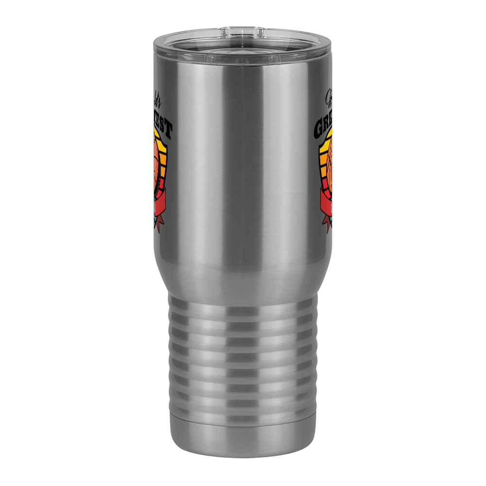 World's Greatest Dad Travel Coffee Mug Tumbler with Handle (20 oz) - Basketball - Front View