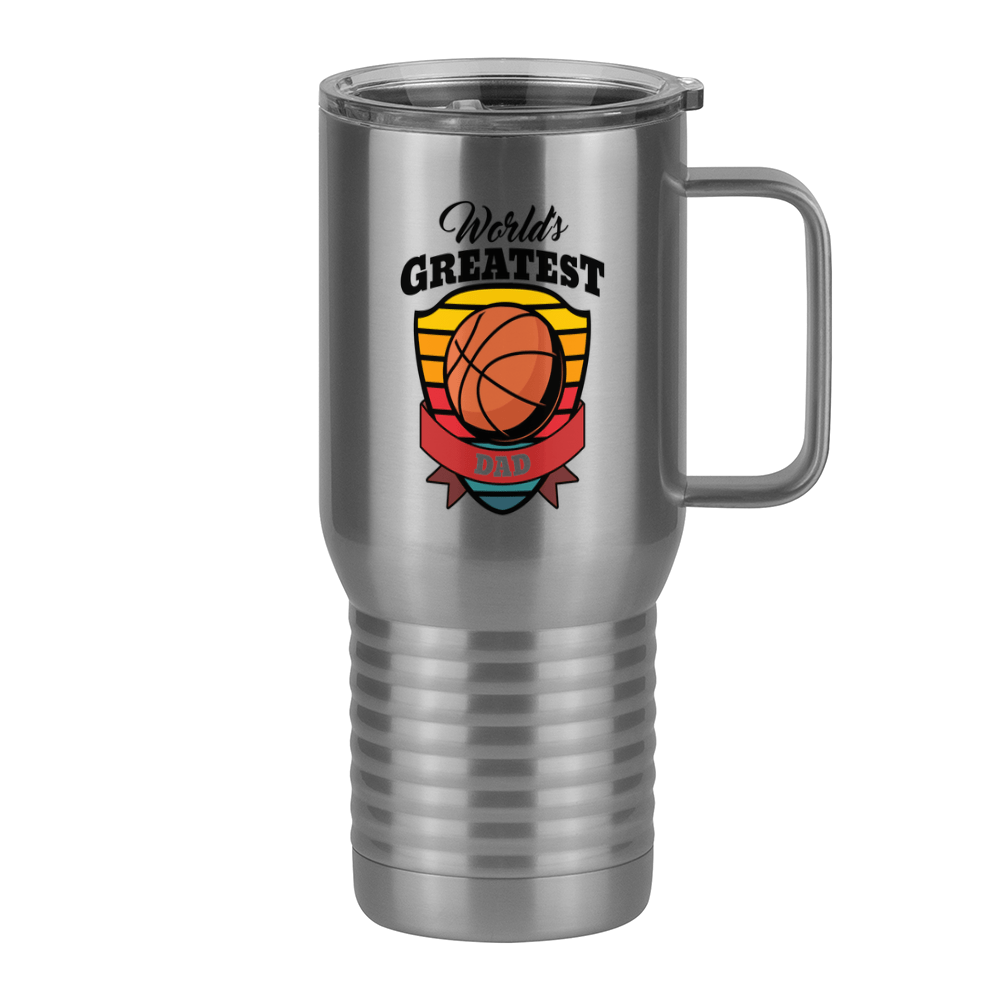 World's Greatest Dad Travel Coffee Mug Tumbler with Handle (20 oz) - Basketball - Right View