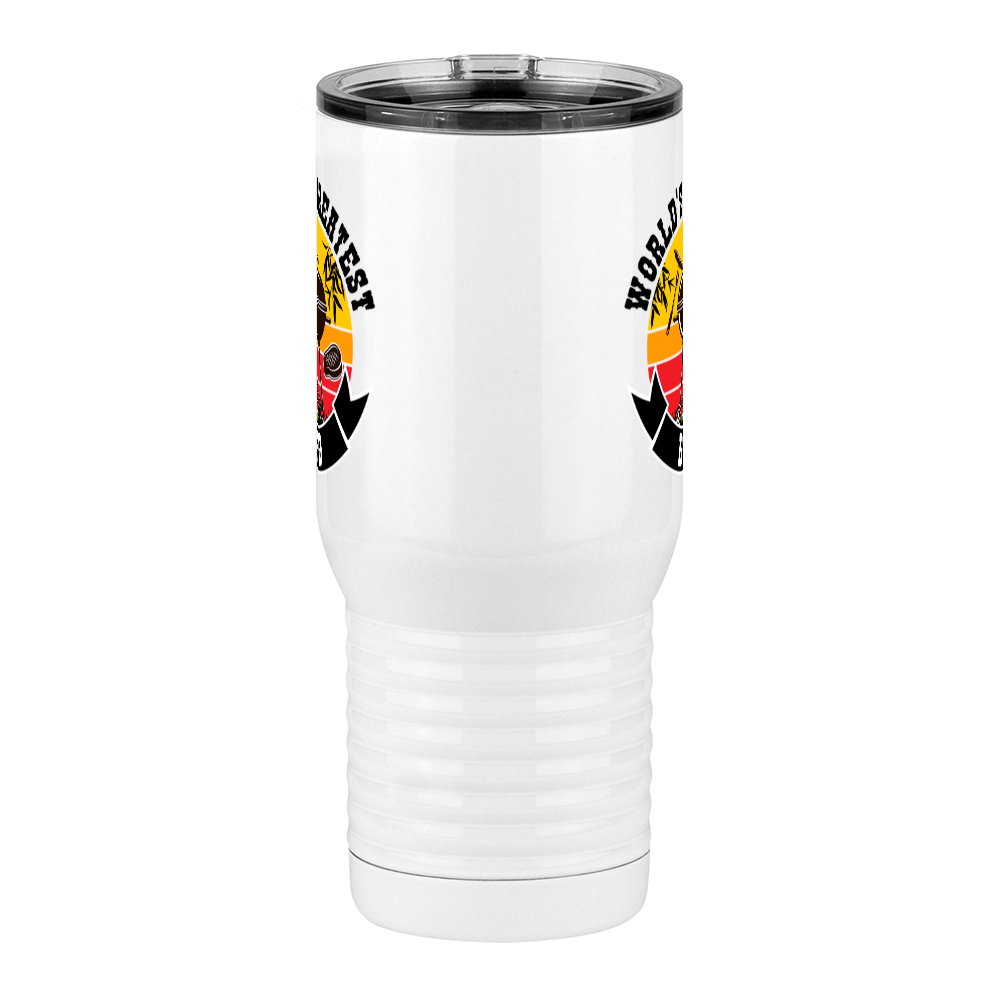 World's Greatest Dad Travel Coffee Mug Tumbler with Handle (20 oz) - BBQ - Front View