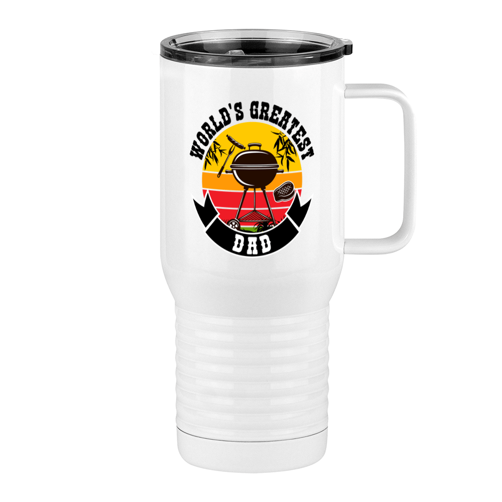 World's Greatest Dad Travel Coffee Mug Tumbler with Handle (20 oz) - BBQ - Right View