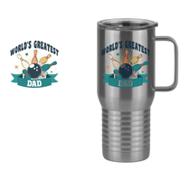 Thumbnail for World's Greatest Dad Travel Coffee Mug Tumbler with Handle (20 oz) - Bowling - Design View