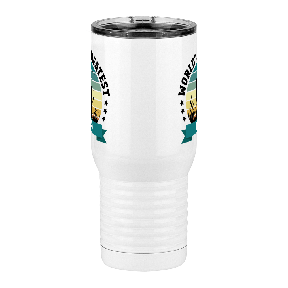 World's Greatest Dad Travel Coffee Mug Tumbler with Handle (20 oz) - Fishing - Front View