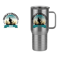 Thumbnail for World's Greatest Dad Travel Coffee Mug Tumbler with Handle (20 oz) - Fishing - Design View