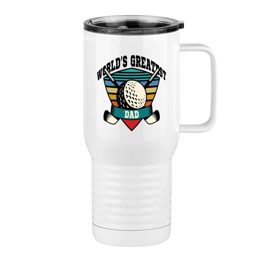 World's Greatest Dad Travel Coffee Mug Tumbler with Handle (20 oz) - Golf - Right View