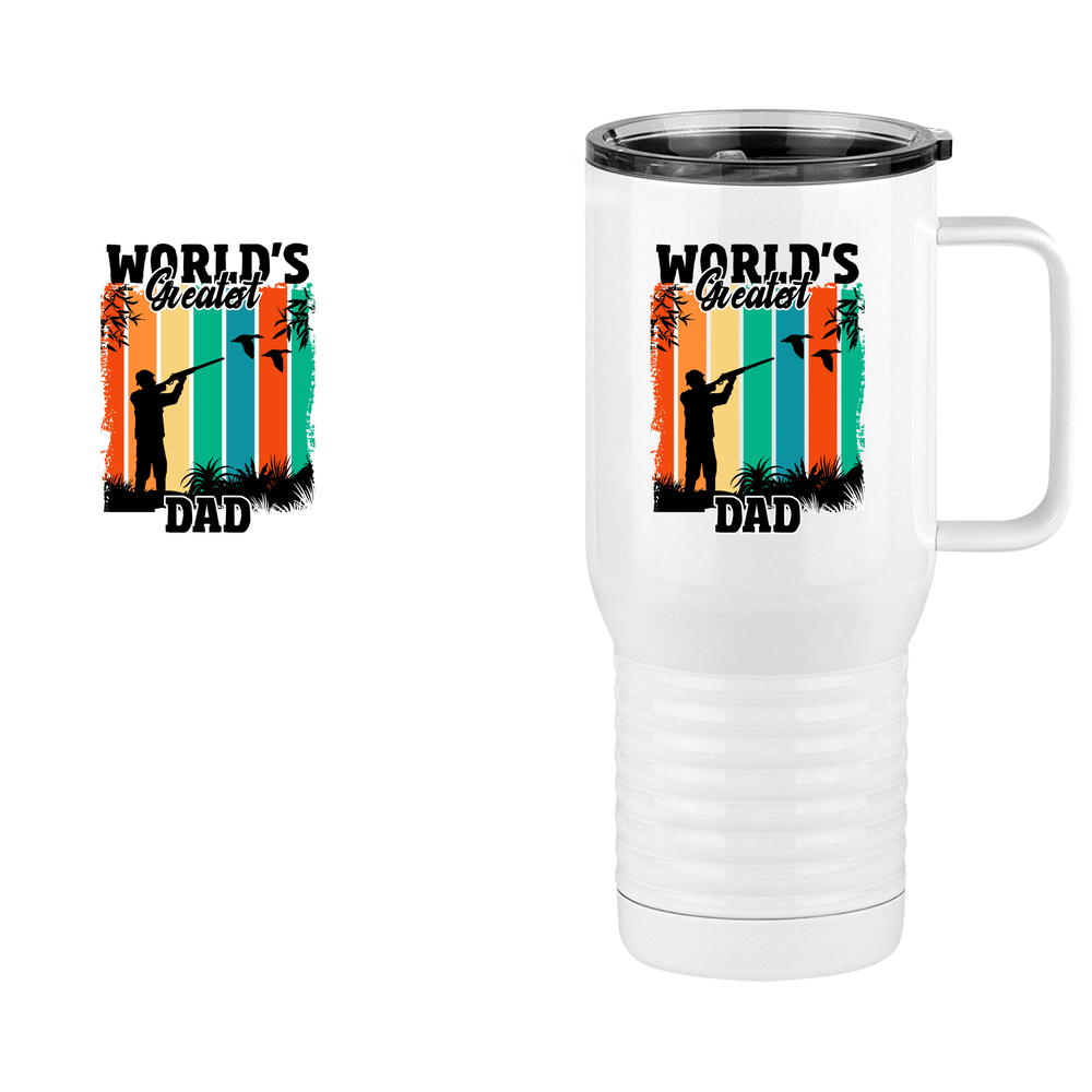World's Greatest Dad Travel Coffee Mug Tumbler with Handle (20 oz) - Hunting - Design View