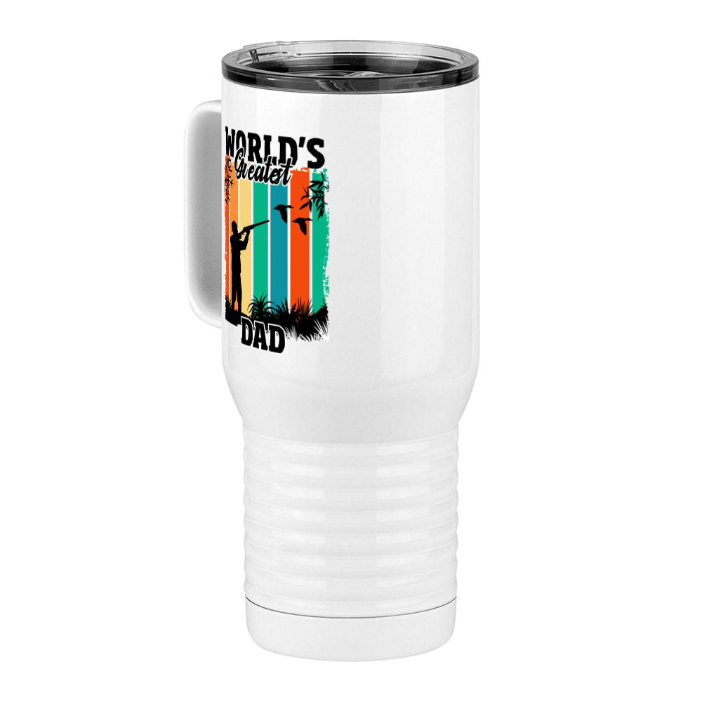 World's Greatest Dad Travel Coffee Mug Tumbler with Handle (20 oz) - Hunting - Front Left View