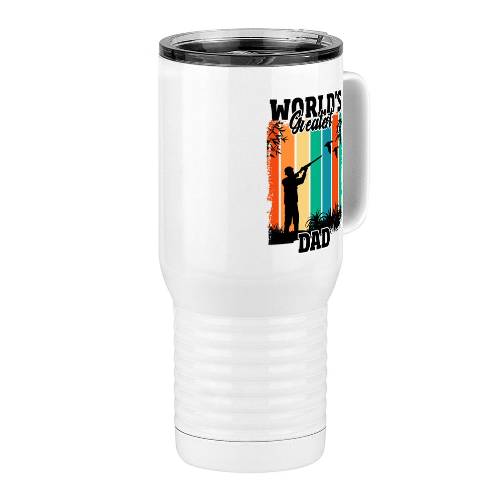 World's Greatest Dad Travel Coffee Mug Tumbler with Handle (20 oz) - Hunting - Front Right View
